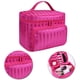 thumbnail image 4 of Neceser de viaje impermeable de gran capacidad con cremallera y diseño de rayas coreanas (rojo rosa), 4 of 5