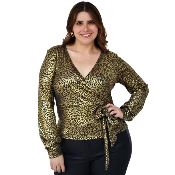 Blusa print Roman Fashion tallas extras, 1758 (Oro) dorado 40 Roman Fashion BL-GR-1758-ORO