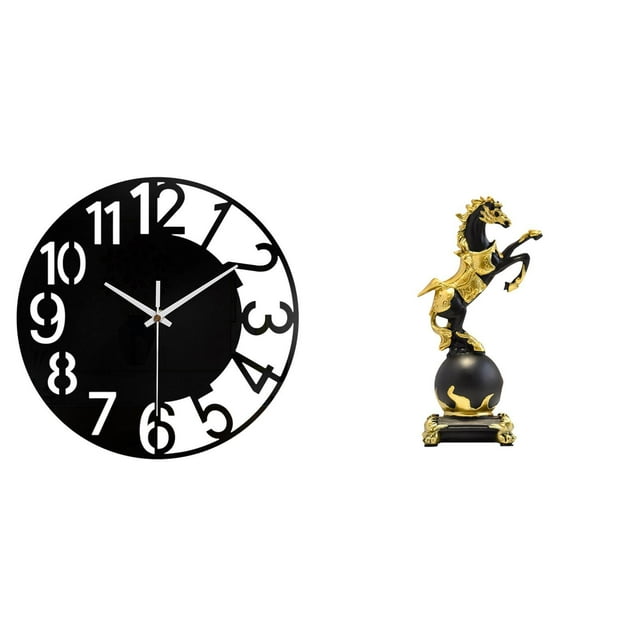 Figura De Caballo Moderna, Estatua Decorativa, Reloj De Pared, Colección De Esculturas De Animales Silenciosas Para Sala De Estar, Dormitorio, Oficina, Hogar, Centro De Mesa, Escritorio