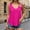 Hot Pink, variant on SIYUDAN Summer Tops for Women Casual Solid Pearl Edge Round Neck Titted Top for Summer Comfort Plus Size Tee Everyday Wear, Size XL