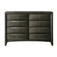 thumbnail image 2 of Benjara Dresser with Beveled Front 8 Storage Drawers, Gray, 2 of 2