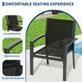 thumbnail image 3 of 4-Piece Outdoor Patio Furniture Set, Textilene Conversation Set with 1 Loveseat, 2 Armchairs and 1 Coffee Table, All-Weather Metal Frame Seating for Backyard, Garden, 3 of 8
