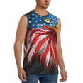 thumbnail image 2 of Balery Eagle Head With American Flag Camisetas sin mangas para hombre, absorbe la humedad y protege contra el mal olor.-X-Large, 2 of 7