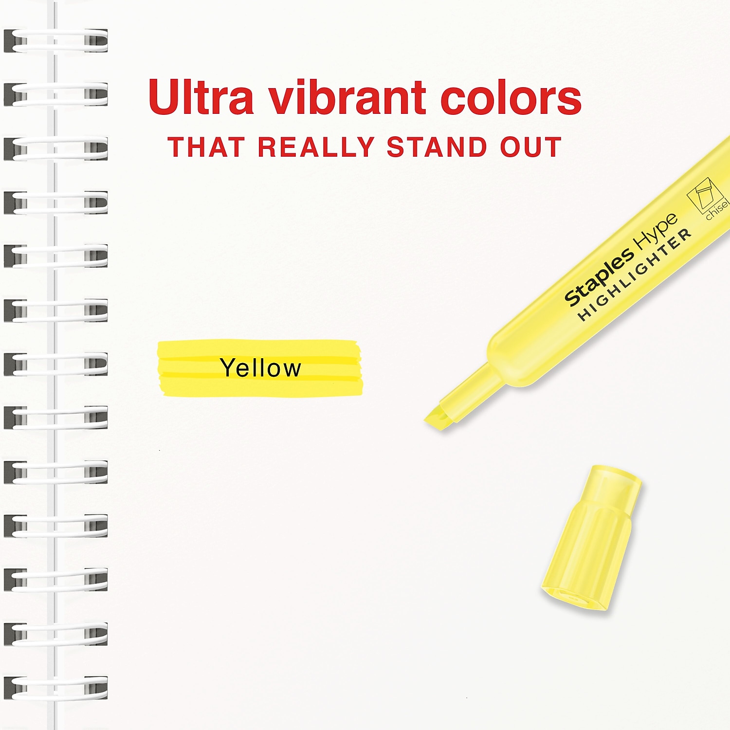 Staples Hype Tank Highlighter Chisel Tip Yellow 36/Pack (ST62941)