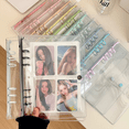 thumbnail image 2 of Carpeta de hojas sueltas de PVC con clip de color, 6 agujeros, transparente, para guardar tarjetas pequeñas, tamaño A5A6, 2 of 6