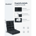 thumbnail image 3 of ZEOLABS Outdoor High Back Chair Cushions Set of 4,Waterproof All-Weather Tufted Seat Back Patio Furniture Cushions with Ties for Lawn Adirondack,Rocking Chair, 45x22 Inch, Black, 3 of 6