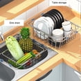 thumbnail image 3 of Telescopic Drain Basket Dish Drying Rack Basin Stainless Steel Accessories Over The Filter Fruit Vegetable Drainer for Kitchen Accessories 201, 3 of 9
