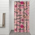 thumbnail image 2 of Pink Breast Cancer and Pioneer Flower Shower Curtain 36"x72" ,Bathroom Decorative Shower Curtains Set with 12 Hooks,Modern Waterproof Washable Shower Curtain, 2 of 6