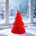 thumbnail image 4 of Daiosportswear 1PC Ruffle Layer Christmas Tree Scented Wax Candle, Decorative Tabletop Ornament for Home Holiday Decoration Christmas Gift 4.33X3.15X3.15In, 4 of 5