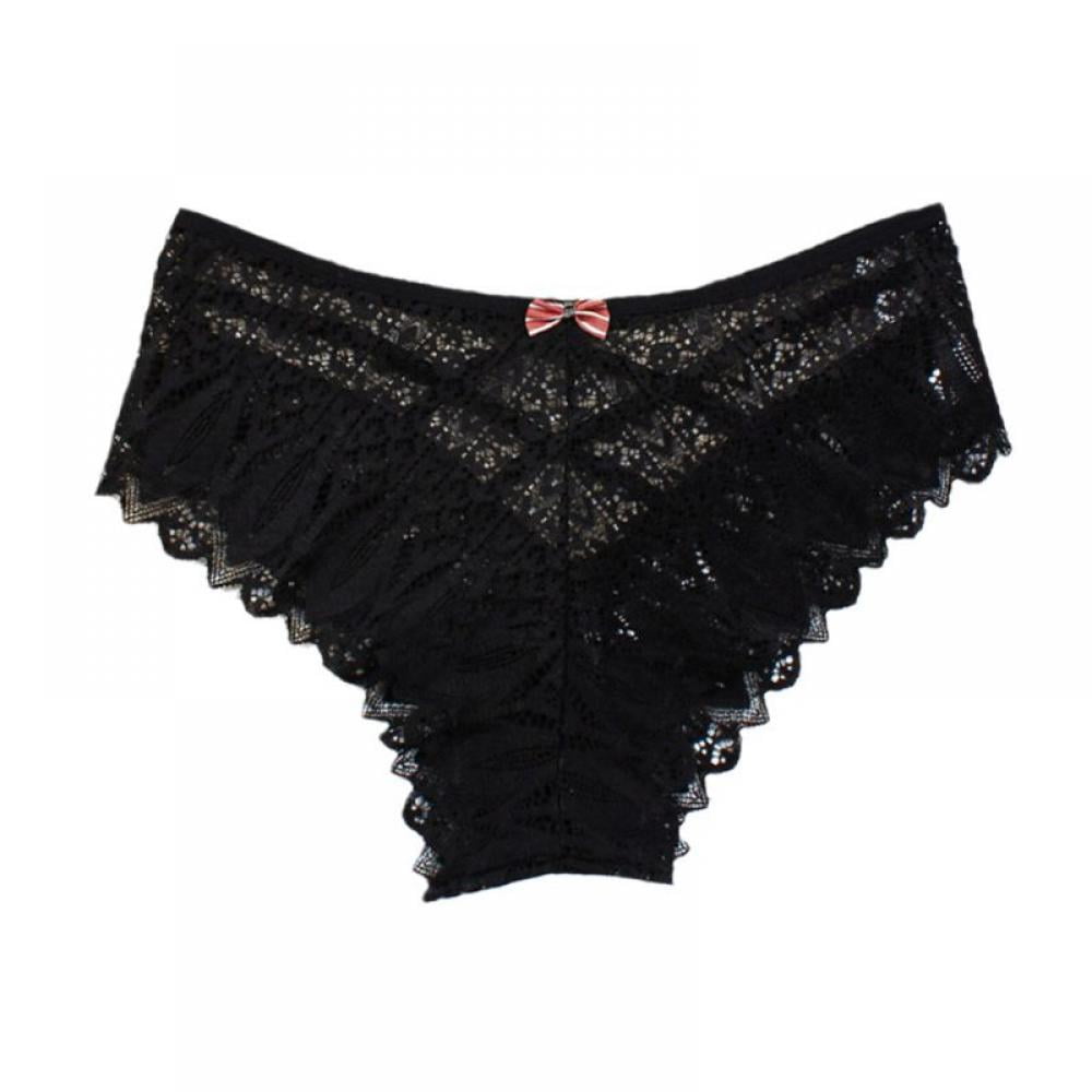 Pretty Comy Women Sexy V-Back Criss Cross Floral Lace Underwear Panties V  Shaped Ladies Sexy Lingerie Briefs