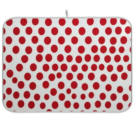 

Dish Drying Mat 18 x 24 Highly Absorbent Microfiber for Dishes Utensils Ten Dots