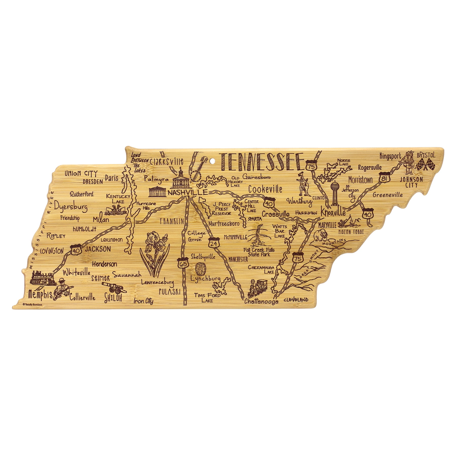 Totally Bamboo Destination Tennessee Serving and Cutting Board