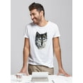 thumbnail image 2 of Watercolor White Eyed Wolf Tee Men's -Image by Shutterstock, 2 of 4