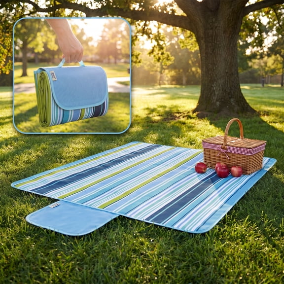 Waterproof Picnic Blanket Sand Free, Beach Mat Portable for Camping Travel 57x31.5 in