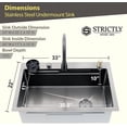 thumbnail image 7 of Strictly Sinks 33 Inch Waterfall Kitchen Sink with Glass Rinser–16 Gauge Drop In Kitchen Sink with 360° Pull-Out Faucet,Waterfall Sprayer,Wood Cutting Board,Colander,Drain & Kitchen Sink Accessories, 7 of 7
