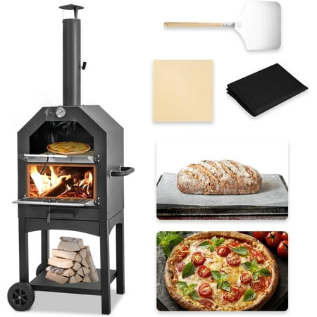Danrelax Outdoor Pizza Oven Wood Fire with Waterproof Cover AT WALMART