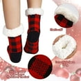 thumbnail image 2 of 2 Pairs Women's Slipper Socks Winter Fuzzy Thick Fleece Lining Socks Thermal Christmas Stocking, 2 of 6