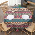 thumbnail image 3 of Colorful Geometric Striped Pattern Round Tablecloth 60"x60",Wrinkle Wipeable Table Cloth for Kitchen Dining Room Picnic Patio Party, 3 of 6