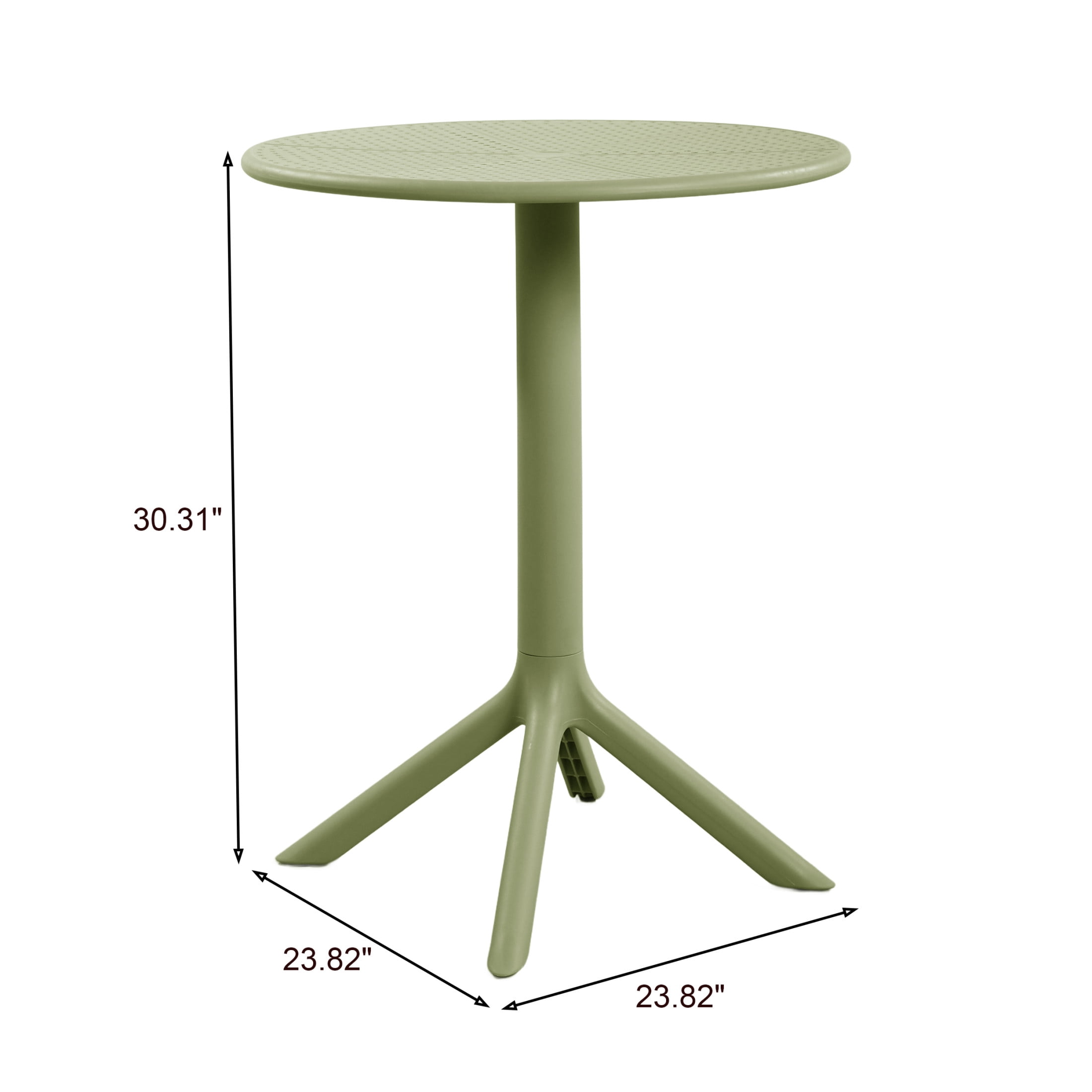Christopher Knight Home 30.3"H Round Outdoor Bistro Table, Plastic Patio Accent Table, Sage Green