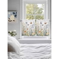 thumbnail image 4 of Half Window Curtain 36 Inches Long, Spring Floral Window Treatment Curtain Drapes, Butterfly Summer Botanical Watercolor Flowers Small Tier Curtains for Bathroom Over Sink, 27.5"x36", 2 Panels, 4 of 7