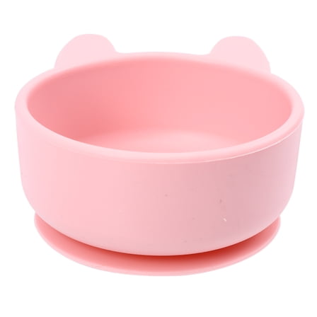 Niceauty 1Pack Cartoon Bowls for Kids Silicone Pink Anti-Toppling for Children Mealtime