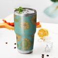 thumbnail image 3 of 30oz Blue Sunflower Polka Dot Pattern Tumblers Stainless Steel Tumbler with Lid and Straw,Vacuum Insulated Double Wall Travel Tumbler Cups Mug with Cleaning Brush for Coffee,Tea, 3 of 7