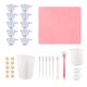 thumbnail image 3 of Kit de herramientas de taza medidora de silicona, espátula, guantes para dedos, pipetas, juego de herramientas para mezclar resina epoxi para manualidades, juego de herramientas de 32 piezas, rosa, 3 of 5