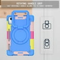 thumbnail image 5 of Rugged Kids Case for Lenovo Tab M11 11" 2024, Heavy Duty Shockproof 360°Swivel Ring Stand Handle Case Cover for Lenovo Tab M11 11" 2024, Colorful/Blue, 5 of 8