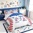 thumbnail image 2 of meiyoeat Ice Cream Drip Monogram M 7 Pieces Full Size Bedding Sets,Abstract Baseball Print Full Size Bed in a Bag For Boys,Reversible, 2 of 7