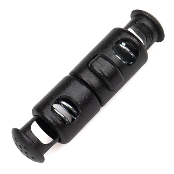 Paracord Planet 2 Hole Detachable Cord Locks – Black, Plastic, and Dual Hole – Multiple Pack Sizes – Drawstrings, Sports, and Outdoors