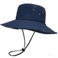 thumbnail image 4 of Sun Hat for Men,UPF50+ Wide Brim Boonie Hat Sun Hat Foldable Mesh Lined Fishing Hat for Sai Hiking Beach Garden Dark Blue, 4 of 6