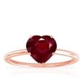 thumbnail image 1 of GemsNY July Birthstone - Dainty Heart Shape Four Prong Ruby Solitaire Ring (Grade - AA | 1.00cts.), 1 of 4
