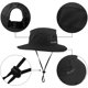 thumbnail image 3 of Womens Summer Sun-Hat Outdoor UV Protection Fishing Hat Wide Brim Foldable-Beach-Bucket-Hat with Ponytail-Hole, 3 of 5