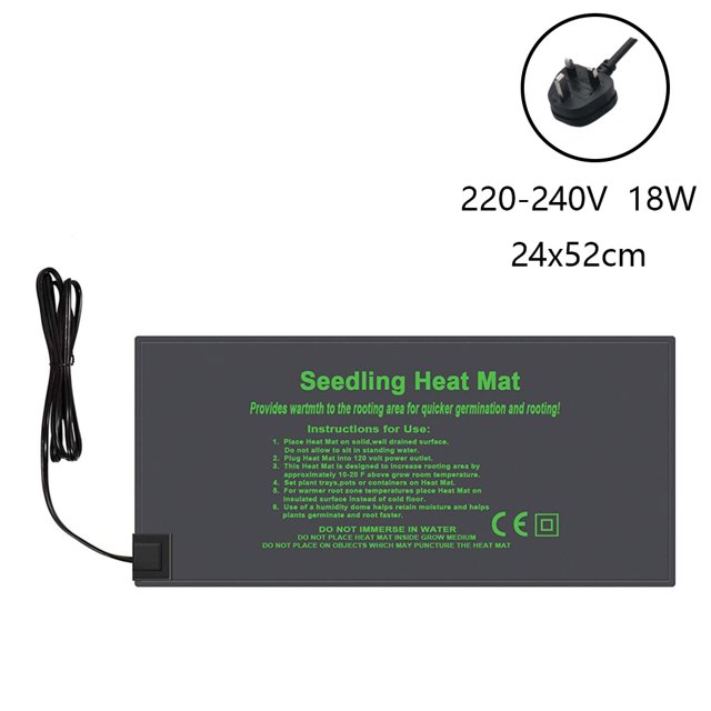 Alfombrilla térmica impermeable para plántulas, germinación inicial de semillas, suministros para el jardín doméstico, control de temperatura, 220-240 V, enchufe del Reino Unido, 18 W kenally EL2197-07B