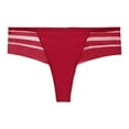 thumbnail image 4 of Womens Bikini Underwear Womens Solid Color Underwear Breathable Sports Boy Shorts Panties Lace Briefs Tummy Panties for Women Wine S, 4 of 6