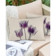 thumbnail image 6 of Pack of 2 Outdoor Pillow Covers, Abstract Purple Tulip Ray Beige Texture Waterproof Square Throw Pillowcase Cushion Decorative Pillow Covers for Couch Patio Tent, 20x12 in, 6 of 6