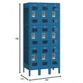 thumbnail image 4 of 12" Wide Triple Tier Vented Metal Locker - 3 Wide - 6 Feet High - 15 Inches Deep - Blue - Assembled, 4 of 4