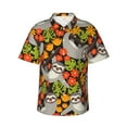 thumbnail image 2 of Xecao Sloth on the Branch print Hawaiian shirt - a stylish short-sleeve button-down for men, perfect for casual beach and tropical outings., 2 of 9