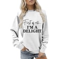 thumbnail image 4 of VISALY Pullover Crewneck Sweatshirt Graphic Sweatshirts Sweatshirt for Women Funny Letter Shirts Long Sleeve Pullover Fleece Sweaters Casual Sweaters Women's Pullovers Solid Sweatshirt White Xl, 4 of 6
