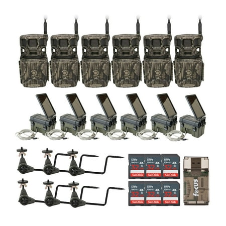 Stealth Cam Revolver Pro 2.0 360-Degree 40MP Cellular Camera 1440p Video Resolution (Brown) Bundle with Holder Auxiliary Power Pack Memory Card and SD Reader (25 Items)