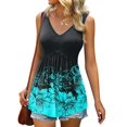 thumbnail image 2 of WEIWEN Summer Tank Tops for Women Loose Fit Floral Printed V Neck Workout Tank Top Sleeveless Vest Shirts Fashion Clothing Sky Blue, L, 2 of 4