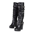 thumbnail image 3 of Milwaukee Leather MBL9419 Women's Tall Premium Black Platform Fashion Casual Boots with Slouch Shaft 8, 3 of 9