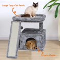 thumbnail image 4 of Small Cat Tree for Indoor Cats, Cat Tower with Scratching Post and Board, Cat House with Perch for Kitten, Stable Condo and Stand (Light Grey), 4 of 14