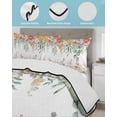 thumbnail image 3 of Quilts Queen Size Bedding Set, Spring Floral Reversible Summer Quilt 3 Pieces, Watercolor Roses Eucalyptus Leaves Botanical Lightweight Bedspreads Coverlets with 2 Pillow Shams for All Seasons, 3 of 5