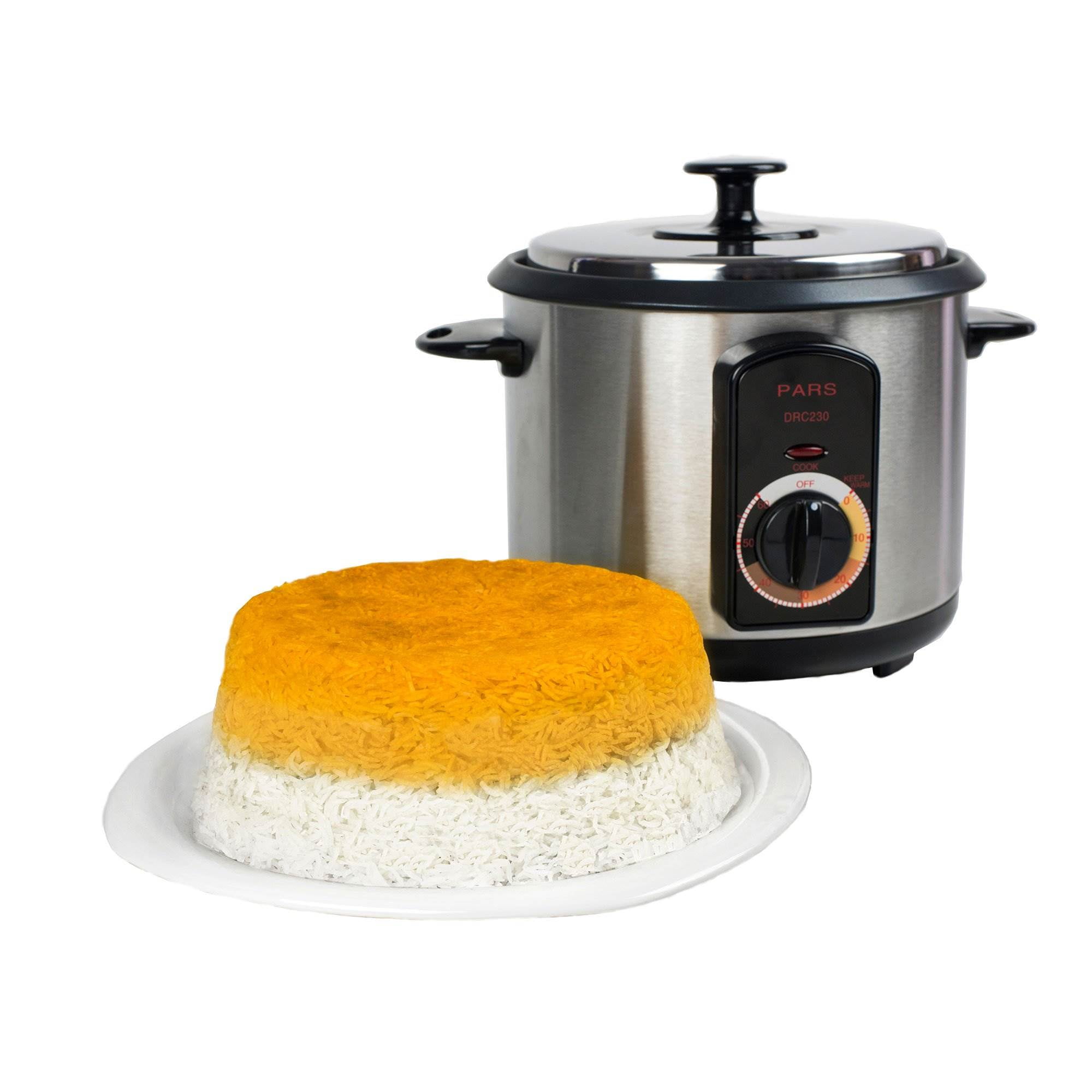 Pars Persian 15 Cup Stainless Steel Automatic Electric Steamed Rice Cooker Maker