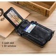 thumbnail image 3 of BULLCAPTAIN Men Zipper Around Wallet Genuine Leather RFID Blocking Bifold Large Capacity Coin Purse with ID Window (Black), 3 of 6