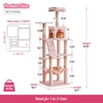 thumbnail image 2 of MWPO 63.8" Multi-Level Cat Tree with Condo and Scratching Post Tower, Pink, 2 of 8