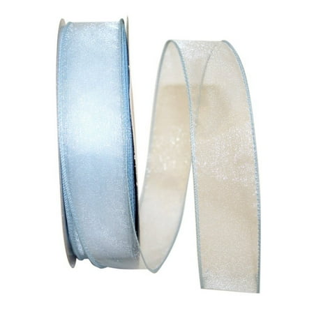 UPC: 0840108864902 | JAM Paper Sheer Wired Ribbon  1 1/2 Inches x 50 Yards  Light Blue  1/Pack