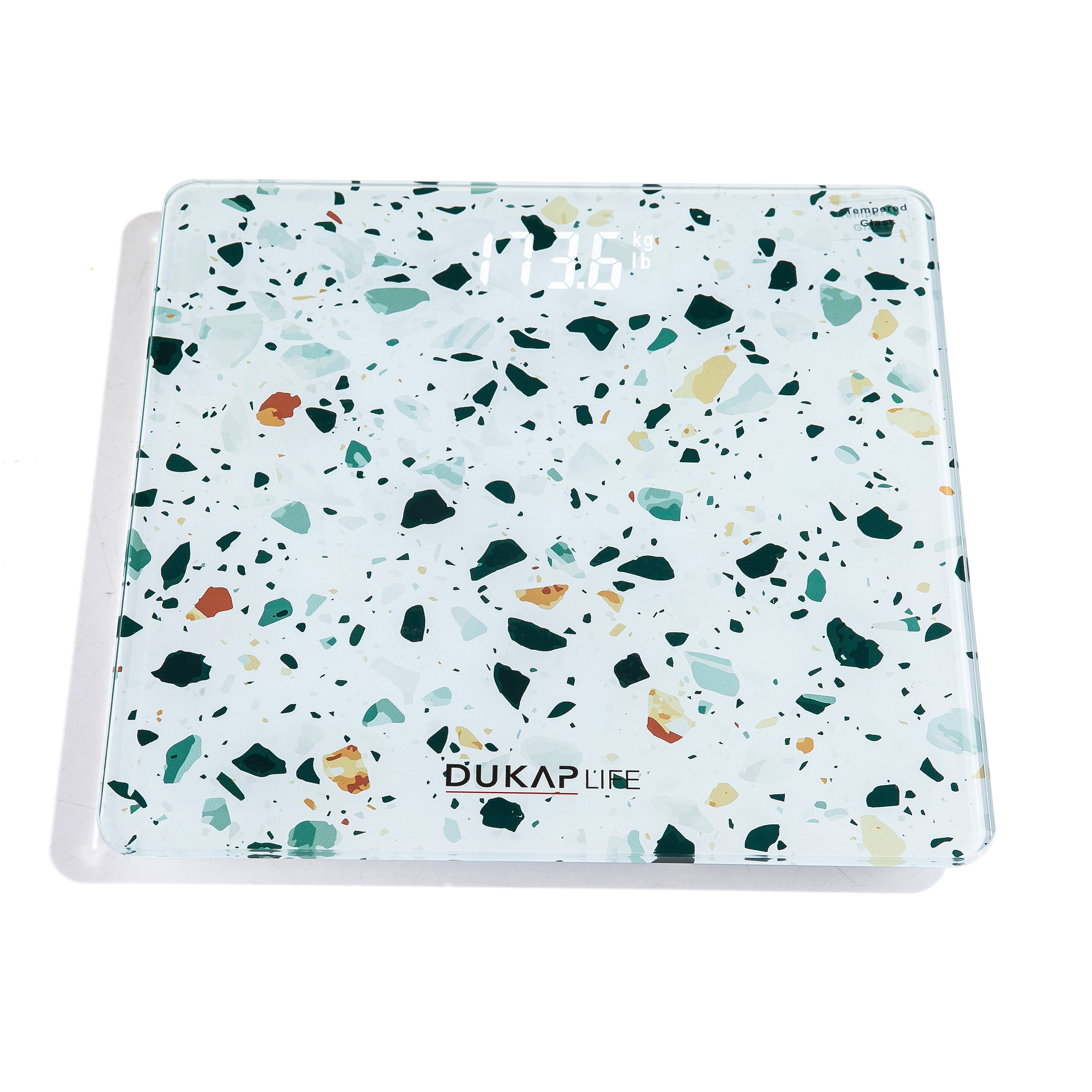 DUKAP LIFE Unique Digital Bathroom Body Weight Scale with Hidden LED Screen Display - TERRAZZO Design