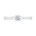 thumbnail image 2 of DGOLD 10kt White Gold Round White Diamond Flattering Solitaire Ring for Women (1/5 cttw), 2 of 4
